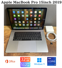 ［新品バッテリー/美品］Apple MacBook Pro 15inch 2019/Core i9 2.4GHz/メモリ32GB/SSD512GB/Windows11/Office 2024/466