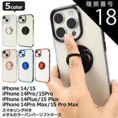 種類18:[18]iPhone 15 Pro/ブラック 送料無料 iPhone14/15 シリーズ スマホリング メタルカラー バンパーソフトクリアケース 背面クリア おしゃれ かわいい リング付き ケース カバー シンプル スマホカバー スマホケース ストラ