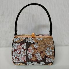 【未使用】和装用バッグ　金と白の花柄