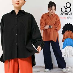 ブラウス ジョンブル レディース Johnbull コットンワッシャーチャンキーシャツ 長袖 ( jl233s08 ) ワイドシルエット 羽織り ドレープ感 ワイドオーバーシルエット 洗いざらし リラクシング カジュアル クラシカル フェミニン