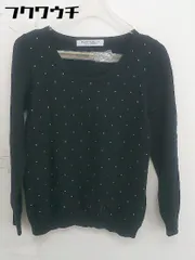 ◇ BEAUTY & YOUTH UNITED ARROWS シルク混 ウール ニット ラインストーン 長袖 セーター ブラック レディース  【中古】 【1108300011241】