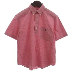 ポロ バイ ラルフローレン Polo by Ralph Lauren ボタンダウンシャツ プルオーバー 半袖 ギンガムチェック 赤 レッド系