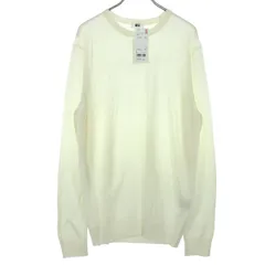 未使用 UNIQLO ユニクロ 長袖 エクストラファインメリノウール セーター L アイボリー レディース 古着