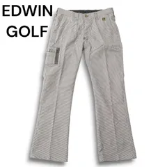 EDWIN GOLF エドウィン ゴルフ KG512 通年 ロゴ★ 千鳥格子 チェック シューカット スラックス パンツ Sz.M メンズ