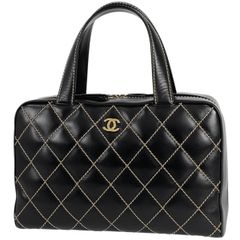 シャネル CHANEL ワイルドステッチ ハンドバッグ ココマーク マトラッセ トートバッグ ハンドバッグ レザー ブラック レディース 【中古】