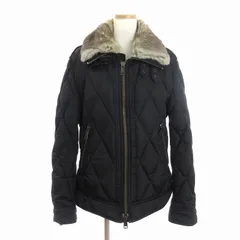 バーバリーブラックレーベル BURBERRY BLACK LABEL ダウンジャケット 長袖 裏地チェック ファー ロゴ ワンポイント D1F55-455-09 黒 ブラック L ■SM3のサムネイル