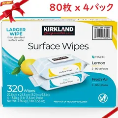 カークランドシグネチャー サーフェイスワイプ 4袋のサムネイル