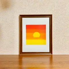 新品☆額縁付アートポスター(BRUCE MCGAW GRAPHICS)☆アンディ・ウォーホル（Andy Warhol）☆ポップアート☆Sunset, 1972 (orange & yellow)☆夕日☆196