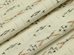 平和屋着物▽上質な紬　単衣　横段吉祥文　正絹　逸品　CAAT0790dy