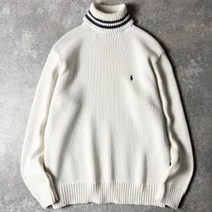 90s POLO SPORT RALPH LAUREN タートルネック コットン ニット セーター L / 90年代 オールド ポロスポーツ ラルフローレン ポニー 刺繍