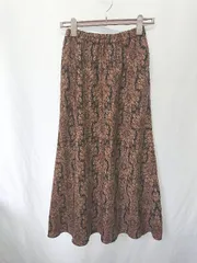 ◇ ⊂ URBAN RESEARCH アーバンリサーチ ペイズリー柄 ロング丈 タイト スカート サイズ36 ブラック レディース E  【1410230027286】