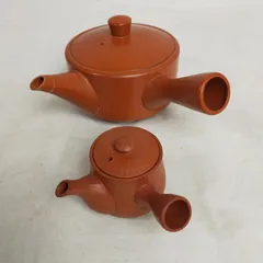 中国古玩梨皮手朱泥急須横幅10㎝東Y6-0531②トヒコ