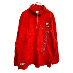 Disney STORE キャラクター フリース プルオーバー XLサイズ ディズニーストア ハーフジップ レッド 古着卸 アメリカ仕入 t2411-3898