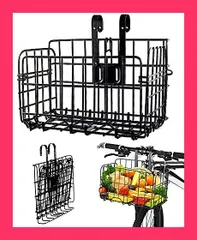 【スタッフおすすめ！】自転車 かご 着脱式 買い物カゴ 折りたたみ 巾着カバー付き 布製グリッド 防水 耐荷重20KG ペット収納 通勤 OVTSPO