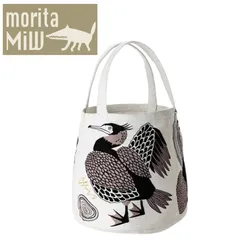 トートバッグ モリタミウ moritaMiW 楠橋紋織 クスバシモンオリ 川ほとりのニンマリのウたち アイボリー