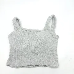 ◇ ⊂ Φ Auntie Rosa アンティローザ リブ パッド入り タンクトップ サイズF グレー レディース E  【1501160000354】のサムネイル