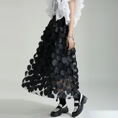 【美品】慈雨 センソユニコ ドット柄 ジャガードコットン ロングスカート 美品】慈雨 センソユニコ ドット柄 ジャガードコットン ロング