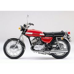 絵画風 壁紙ポスター (はがせるシール式) カワサキ 500-SS H1 マッハ3 赤 1970年 伝説のバイク キャラクロ K5SS-014A1 (A1版 830mm×585mm) ＜日本製＞ ウォールステッカー お風呂ポスター