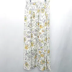 ◇ fifth フィフス 花柄 ロング丈 フレア スカート サイズ表記なし オフホワイト イエロー パープル レディース E  【1407180035225】