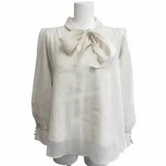 スナイデル SNIDEL 美品 近年モデル オーガンシースルーブラウス リボンカラー プルオーバー アイボリー F フリーサイズ SWFB224156