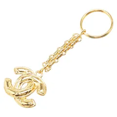 シャネル ココマーク マトラッセ キーホルダー バッグチャーム ゴールド メッキ レディース CHANEL【1-0207879】