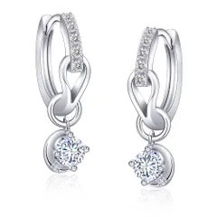 【人気商品】金属アレルギー対応 ピアス ピアス ピアス 18金 ピアス プラチナメッキ シルバー925 2Way ピアス 揺れる おしゃれ フープ 三日月 誕生石 ピアス 大人 上質ジルコニア アクセサリー 人気 プレゼント レディース 誕生日 YUIITU