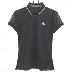 【超美品】アディダス 半袖ポロシャツ 黒 袖メッシュ  レディース M ゴルフウェア 2024年モデル adidas