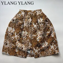 YLANG YLANG イランイラン スカート モザイク タック 総柄 モード カジュアル フレア 大人 上品のサムネイル