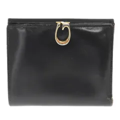 GUCCI (グッチ) オールド ホースビット レザーコンパクトウォレット 2つ折り財布 ブラック/レッド 035 1742 1845