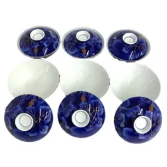 深川製磁 フカガワセイジ 瑠璃葡萄 茶碗 6客セット  ブルー   　240001108782