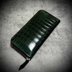 クロコダイル 長財布 大容量 カード１５枚 ワニ革 一枚革 証明付 ブラック 黒 クロコダイル 長財布 大容量 カード15枚 ワニ革 一枚革 証明付