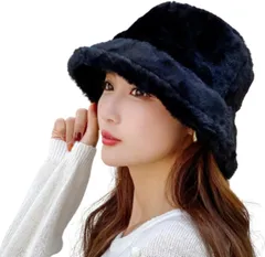 [SowClair] バケット ハット バケハ 帽子 もこもこ ふわふわ レディース キャンプ 暖かい 防寒 紫外線対策 可愛い カワイイ かわいい 春 夏 秋 冬 人気 おしゃれ オシャレ シンプル お勧め つばつき 黒 白 カッコいい カッコ [ブラック]