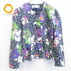 chalet blanc シャレ ブラン ジャケット ノーカラー フリル 花柄 総柄 869046iのサムネイル