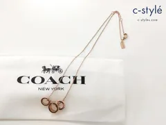 N961 [人気] COACH コーチ ネックレス ローズゴールド シグネチャー ロンデルネックレス | G★