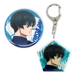 【中古】グッズセット 糸師凛 描き下ろしイラスト使用缶バッジ＆アクリルキーホルダー 「Blu-ray ブルーロック VS. U-20 JAPAN 第2巻 A-on STORE限定版」 購入特典