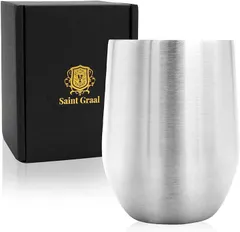 SaintGraal ステンレス タンブラー 真空断熱 おしゃれ プレゼント 誕生日 父の日 父親 男性 ギフト お酒 ウイスキー グッズ( シルバー)