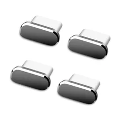 【人気商品】サムコス Type-C キャップ コネクタカバー 携帯Type C充電穴キャップ アルミ製 超耐久性 防塵 保護 防塵カバー スマートフォン用 4個入り (グレー)