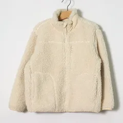 ユニクロ ボアフリースジャケット アウター キッズ 女の子用 120サイズ オフホワイト UNIQLO 【中古】