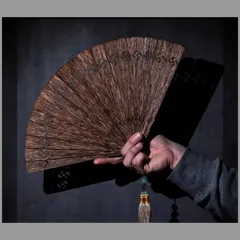 中国香木扇子　骨董品　50cm 扇子 中国香木扇子 骨董品 50cm 扇子