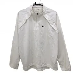 ナイキ ジャケットブルゾン 白 ハーフジップ 胸ロゴプリント  メンズ XXL ゴルフウェア NIKE