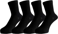 モードセレクト ソックス レディース 黒 無地 靴下 ブラック 通勤 通学 綿混 やわらか 23-25cm クルー丈 4足セット C92