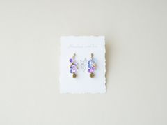 - grape - Czech beads drops pierce
