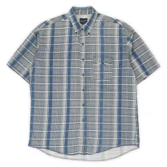 ラングラー Wrangler 80s 80年代 ボタンダウンシャツ 半袖 プリントネル ネルシャツ チェック BD ウエスタン 珍品 USA ヴィンテージ アメリカ 古着 メンズ シャツ ブルー系 / 青 L【中古】