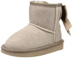 19.0 cm_ベージュ [オリエンタルトラフィック] キッズブーツ ムートンブーツ 15~20cm 女の子 キッズ 子供靴 防寒 暖かい ファー リボン ショート 秋冬 スエード 歩きやすい 履きやすい ベージュ 19.0 cm