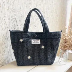 RKS.様 ポリエステルハート刺繍ヌビバッグ 週末SALE ハンドメイド☆ポリエステルハート刺繍ヌビバッグ L