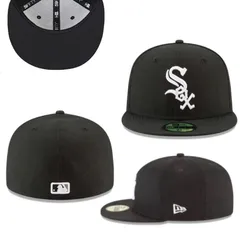 ニューエラ NEWERA キャップ 59FIFTY 5950 ホワイトソックス ブラック フラットバイザー しっかりめ MLB メジャーリーグ 大谷翔平 フラットバイザー メンズ レディース ユニセックス NEWERA 59FIFTY 新品 正規品 未使用品