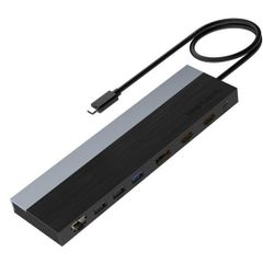 WAVLINK WL-UMD08 12-in-1 USB C トリプルディスプレイドッキングステーション PC用85W充電、最大 4K@60Hz DisplayPort、HDMI、PD、USB 2.0/3.0、SD/TF スロット