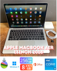 ［良品］Apple MacBook Air 13inch 2018/Core i5 1.6GHz/8GB/SSD256GB/Windows11/Office 2024/382