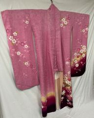 振袖セット 袋帯 青とピンクの花柄 金色花柄 きららガード - メルカリ