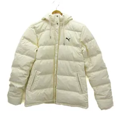 プーマ ダウンジャケット ジャンパー アウター 裏起毛 スポーツウエア レディース XSサイズ ホワイト PUMA 【中古】